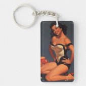 ブルネットのピンアップ キーホルダー (正面)