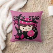 ブルネットのロックスターの女の子 クッション (ブランケット)