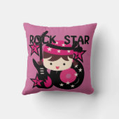 ブルネットのロックスターの女の子 クッション (裏面)