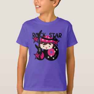 ブルネットのロックスターの女の子 Tシャツ