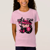 ブルネットのロックスターの女の子 Tシャツ (正面)