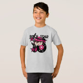 ブルネットのロックスターの女の子 Tシャツ (正面フル)