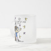 ブルネットのロックスター フロストグラスマグカップ (正面左)