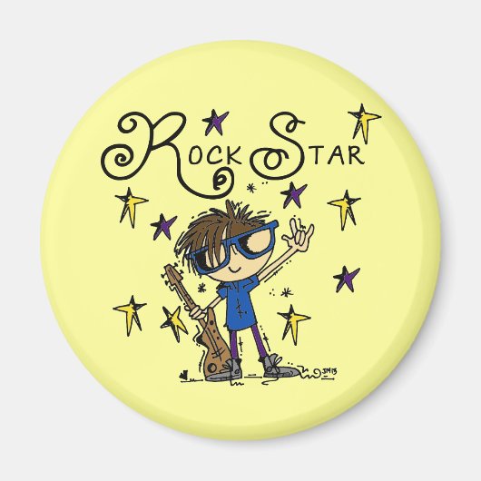 ブルネットのロックスター マグネット (正面)