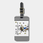 ブルネットのロックスター ラゲッジタグ (正面縦)