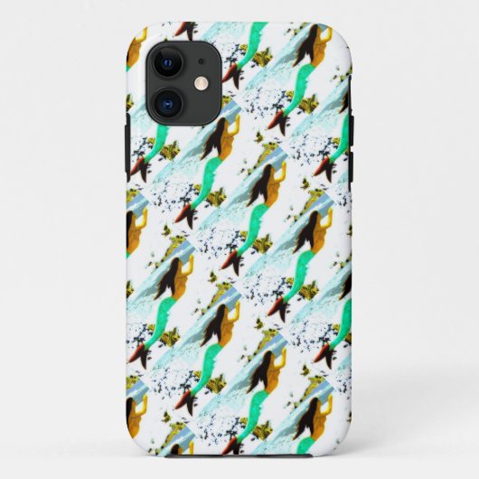 ブルネットの人魚がスイミングアップケース Case-Mate iPhoneケース (裏面)