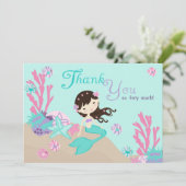 ブルネットの人魚は感謝していしています サンキューカード (スタンド正面)