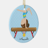 ブルネットの体育専門家の体操のクリスマスのオーナメント セラミックオーナメント (右)