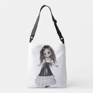 ブルネットの女性の全にプリントの十字の遺体袋 クロスボディバッグ