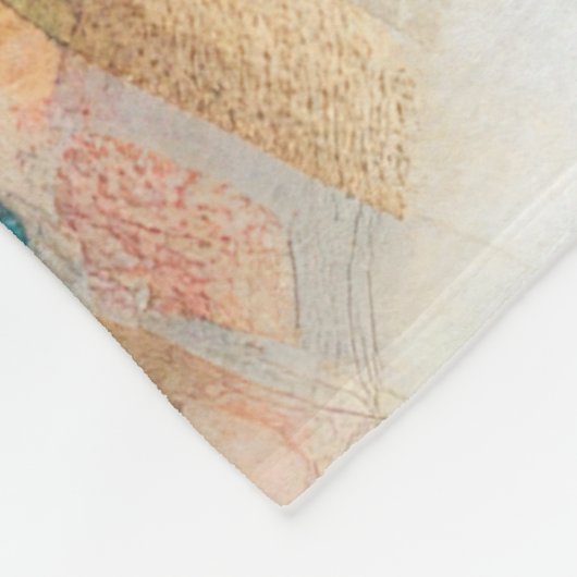 ブルネットの巻き毛の人形をキルトに フリースブランケット (角)