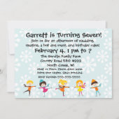 ブルネットの男の子の誕生日のスケートで滑るのパーティの招待状 招待状 (裏面)