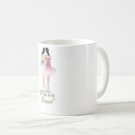 ブルネットの花嫁またはブルネットの新婦付添人のマグ コーヒーマグカップ (正面右)