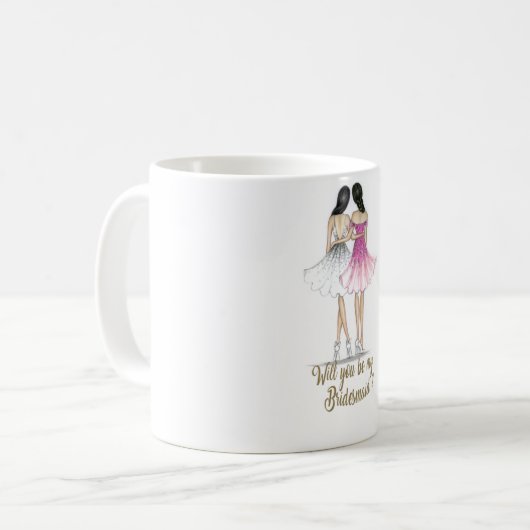 ブルネットの花嫁またはブルネットの新婦付添人のマグ コーヒーマグカップ (正面左)