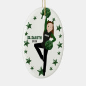 ブルネットのPomの分隊の緑及び黒 セラミックオーナメント (右)