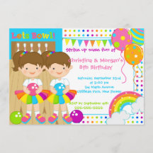 ブルネットは女の子のボーリングの誕生会を結び付けます