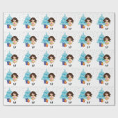 ブルネットアイリッシュダンサーウィンタークリスマスホリデー ラッピングペーパー (フラット)