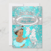 ブルネットアクアワンダーランドプリンセスベビーシャワー 招待状 (正面)