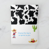 ブルネットカウボーイウェスタンバースデーパーティー カード (内部)