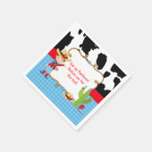 ブルネットカウボーイウェスタンバースデーパーティー スタンダードカクテルナプキン (角)