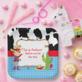 ブルネットカウボーイウェスタンバースデーパーティー ペーパープレート (パーティー)