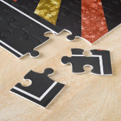 ブルネットガールギムナスト体操金ゴールドオレンジ名 ジグソーパズル (側面)