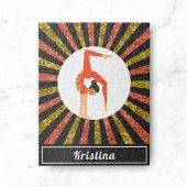 ブルネットガールギムナスト体操金ゴールドオレンジ名 ジグソーパズル