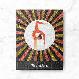 ブルネットガールギムナスト体操金ゴールドオレンジ名 ジグソーパズル