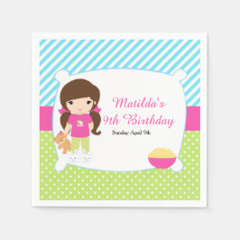 ブルネットガールスリーポバースランバーパーティー スタンダードカクテルナプキン