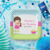 ブルネットガールスリーポバースランバーパーティー ペーパープレート (パーティー)