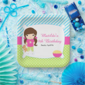 ブルネットガールスリーポバースランバーパーティー ペーパープレート (パーティー)