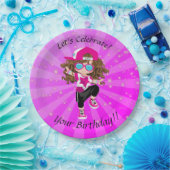 ブルネットガールズヒップホップダンスハッピーバースデーパーティー ペーパープレート (パーティー)