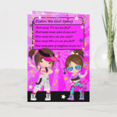 ブルネットガールズヒップホップハッピーバースデー カード (裏面)