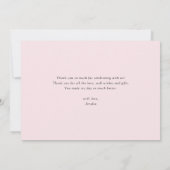 ブルネットガールバレリーナインピンクドレス誕生日 サンキューカード (裏面)