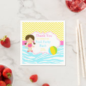 ブルネットガールプールパーティーバッシュパーティー スタンダードカクテルナプキン (インサイチュ)