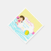 ブルネットガールプールパーティーバッシュパーティー スタンダードカクテルナプキン (角)