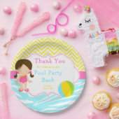 ブルネットガールプールパーティーバッシュパーティー ペーパープレート (パーティー)