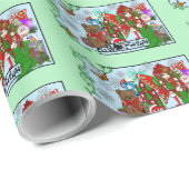 ブルネットクリスマスプレゼント妖精 ラッピングペーパー (ロールコーナー)