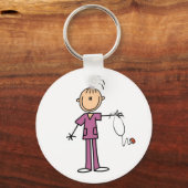 ブルネットスティックフィギュアナース キーホルダー (正面)