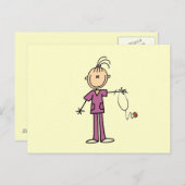 ブルネットスティックフィギュアナース ポストカード (正面/裏面)