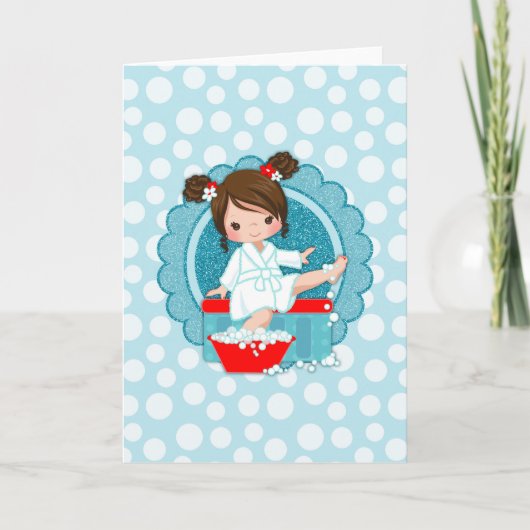 ブルネットスパガールバブルズターコイズレッドホワイト カード (正面)