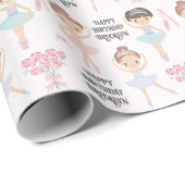 ブルネットバレリパーソナライズされたナ ラッピングペーパー (ロールコーナー)