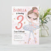 ブルネットバレリーナバースデーパーティーの招待 招待状 (スタンド正面)