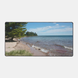ブルネットパークの湖岸 — ミシガン州、スペリオル湖 デスクマット
