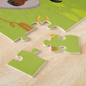 ブルネットパーソナライズされた女性のカーボーイジグソーパズル ジグソーパズル (側面)