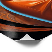 ブルネットピンアップオレンジドレス ポスター (コーナー)