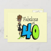 ブルネットファブラスアット40誕生日 ポストカード (正面/裏面)