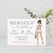 ブルネットブライドバチェロレッテビーチパーティー週末 招待状 (スタンド正面)