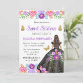 ブルネットプリンセスメキシコフローラドレススウィート16 招待状 (スタンド正面)