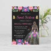 ブルネットプリンセスメキシコフローラドレススウィート16 招待状 (スタンド正面)