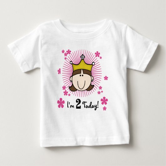 ブルネットプリンセス2nd Birthday ベビーTシャツ (正面)